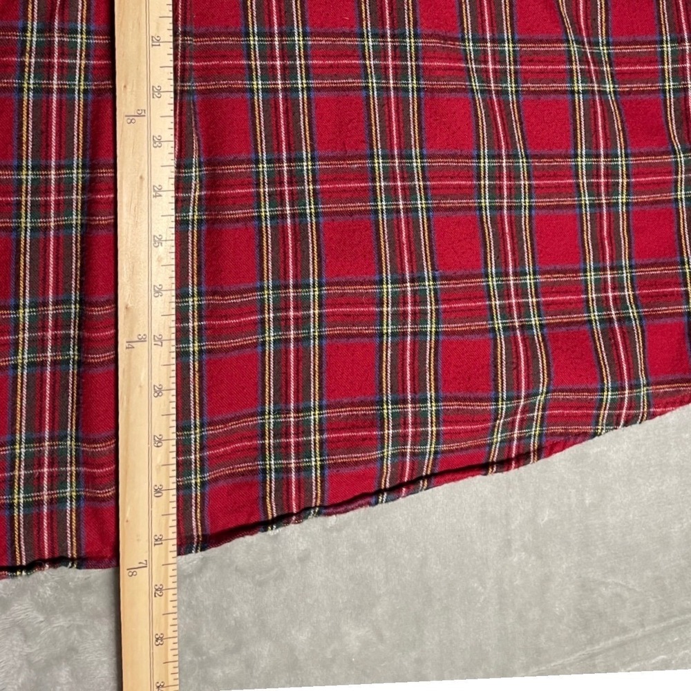 LL Bean Mens XL Red Plaid Flannel Shirt Long Sleeve Button Down Cotton 228061 - Picture 11 of 11